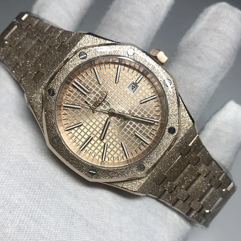 AAA бриллианты автоматический Королевский матовый черный циферблат дуб мужские 18