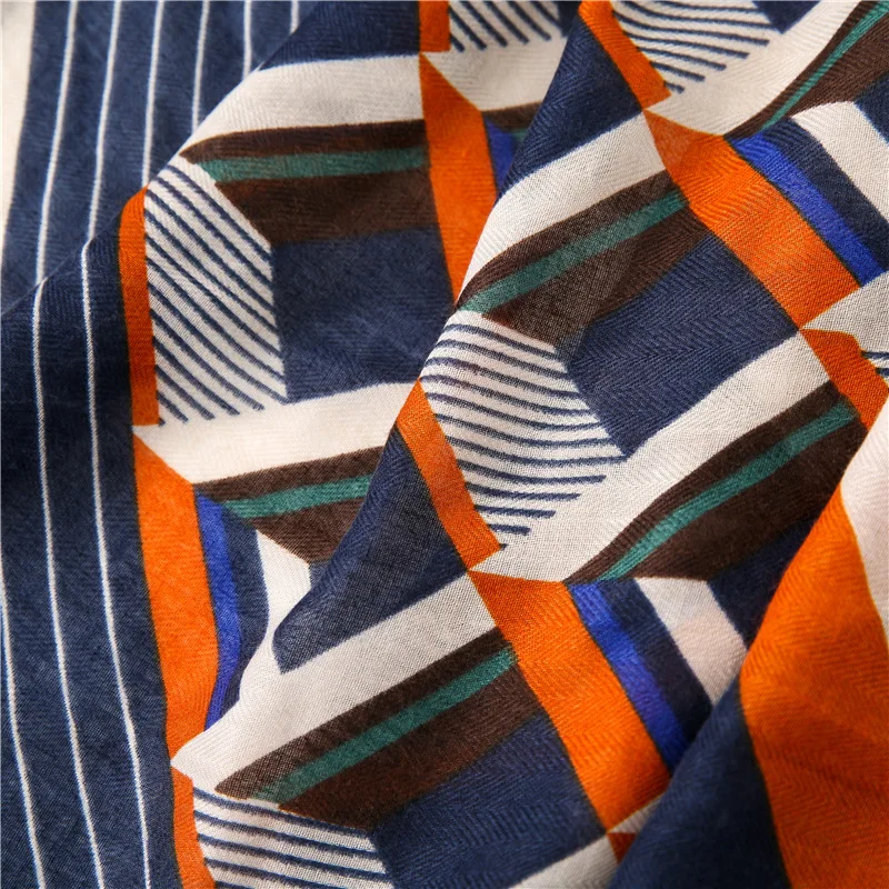 Роскошный бренд Испании новинка ацтекские геометрические искусственные шарфы