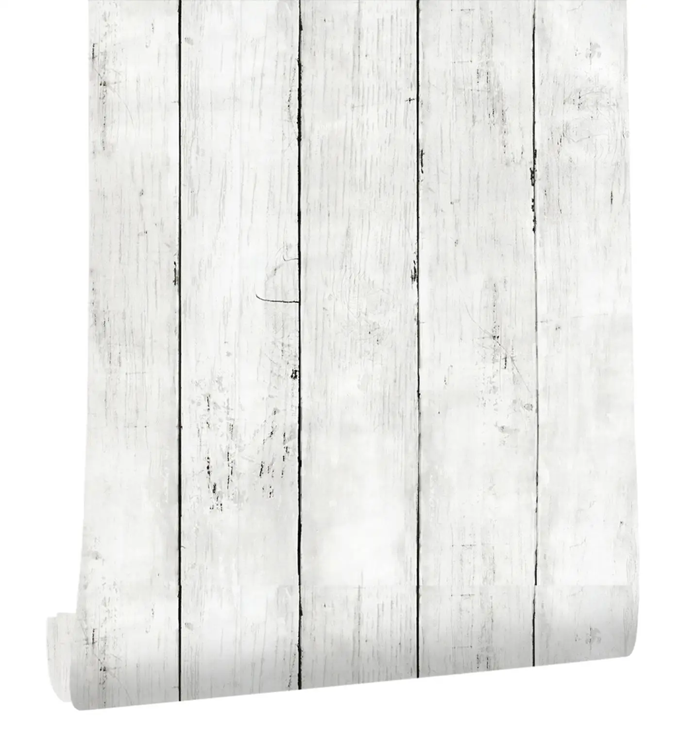 

Classic White Gray Wood Paper Self-Adhesive Removable Wood Peel and Stick Wallpaper Decorative Stick for Living Room Decoration