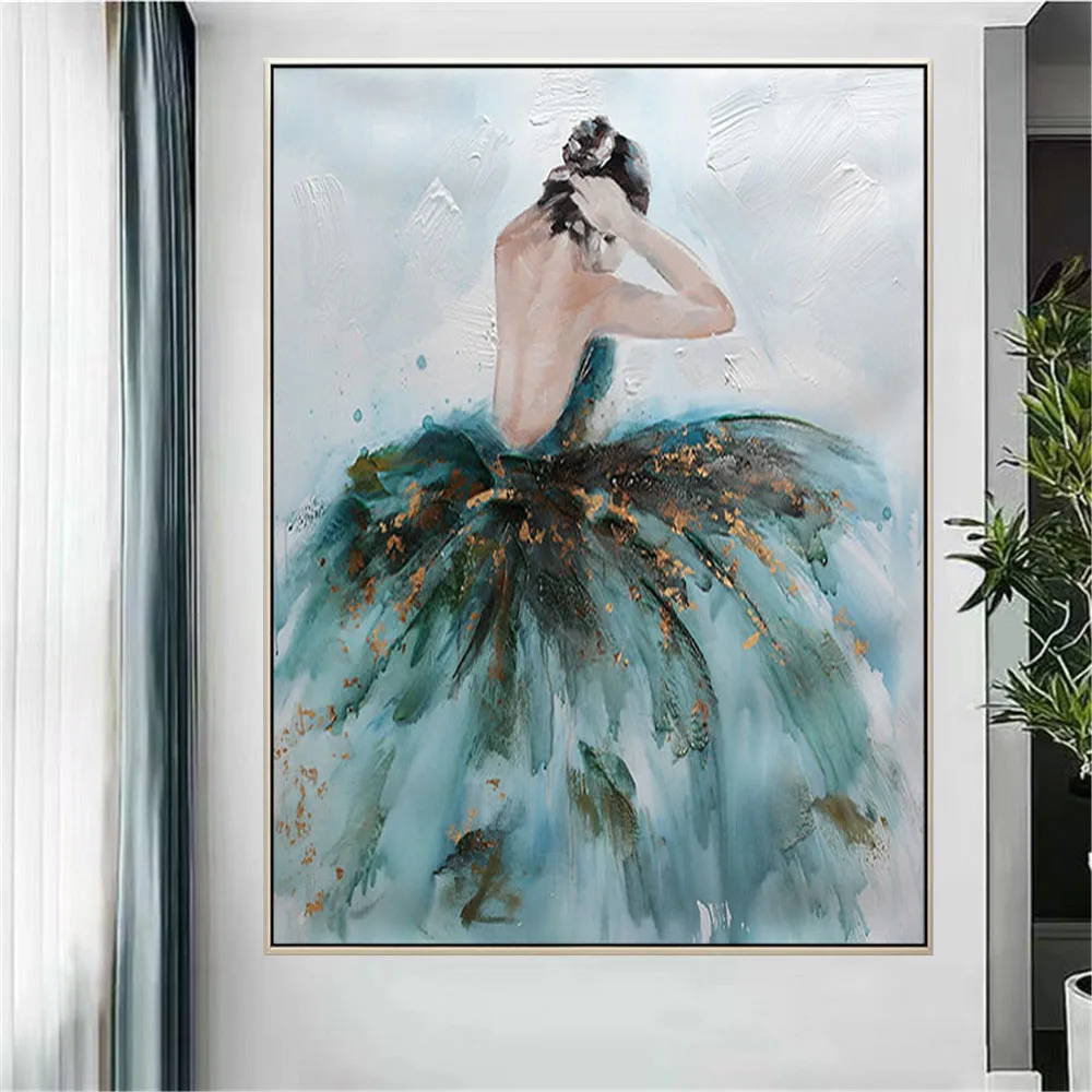 

Handpainted Oil Painting Abstract Dancer Figure Home Decor Canvas Painting Posters And Prints Dancing Ballerina Wall Art Picture