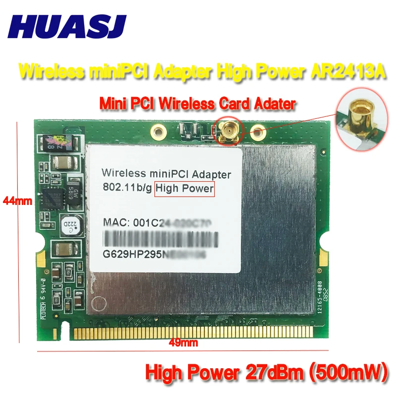 Huasj Atheros Mini PCI AR2413A 802.11b/g 27 дБм (500 мВт) Беспроводной адаптер miniPCI карта высокой