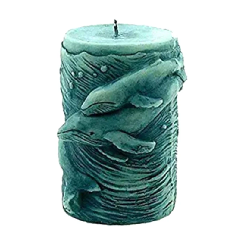 

3D Whale Roman Column Silicone Mold DIY Aromatherapy Candle Mold Epoxy Mould E56C