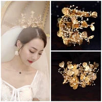 niushuya baroque gold flower wedding tiaras headpieces bridal crowns hairbands wedding hair accessory prom hair jewelry