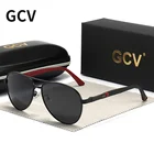 Солнцезащитные очки GCV поляризационные для мужчин и женщин, аксессуар от солнца в винтажном алюминиевом стиле, классические, для вождения