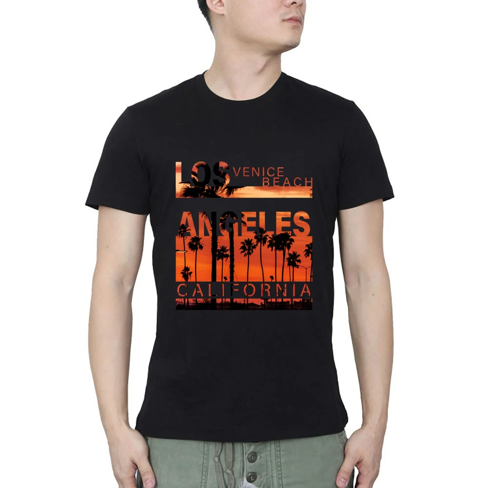 Лос Анджелесе венис Бич Калифорния Бейсбол фитнес футболки Для мужчин футболка