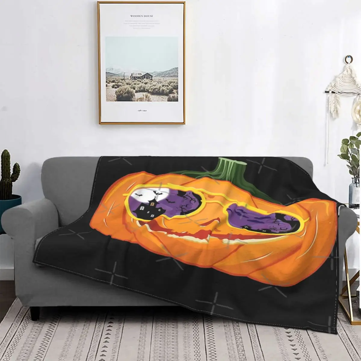 

Jack-o-Manta de calabaza для Хэллоуина, colcha a cuadros para cama, sofa y cama, manta Kawaii de lino y algodón