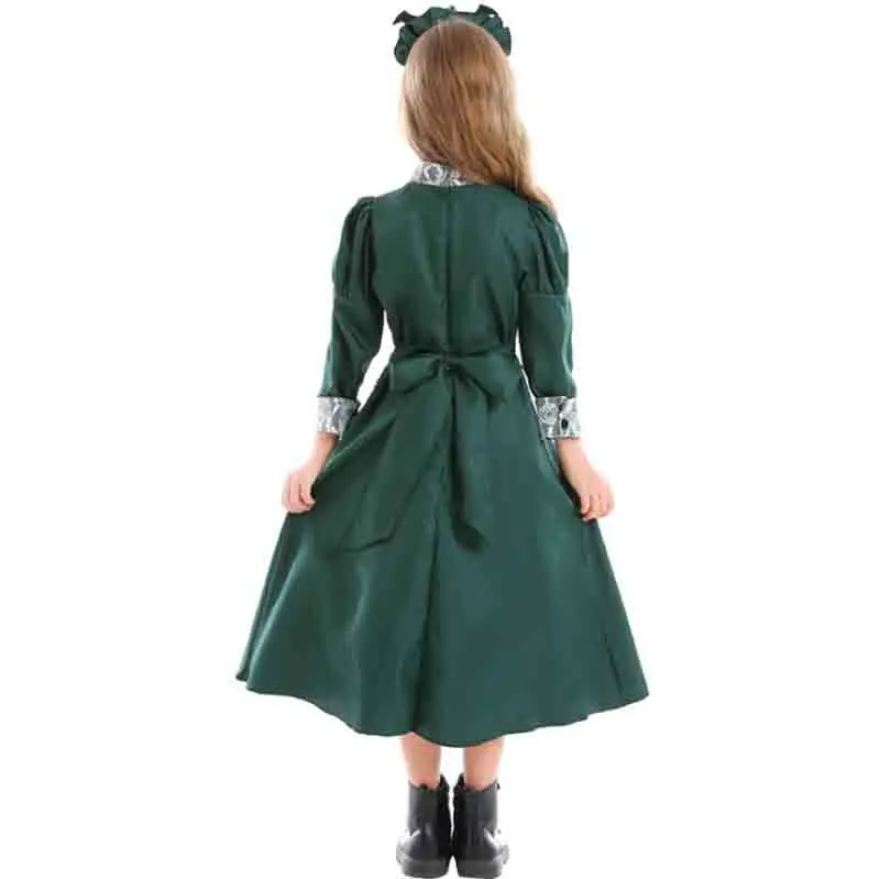 

Children`s Maid Cosplay Carnival Costume Grils Green Dress Vampire Cosplay Costume Fancy Dress For Girls Kids 3-11T