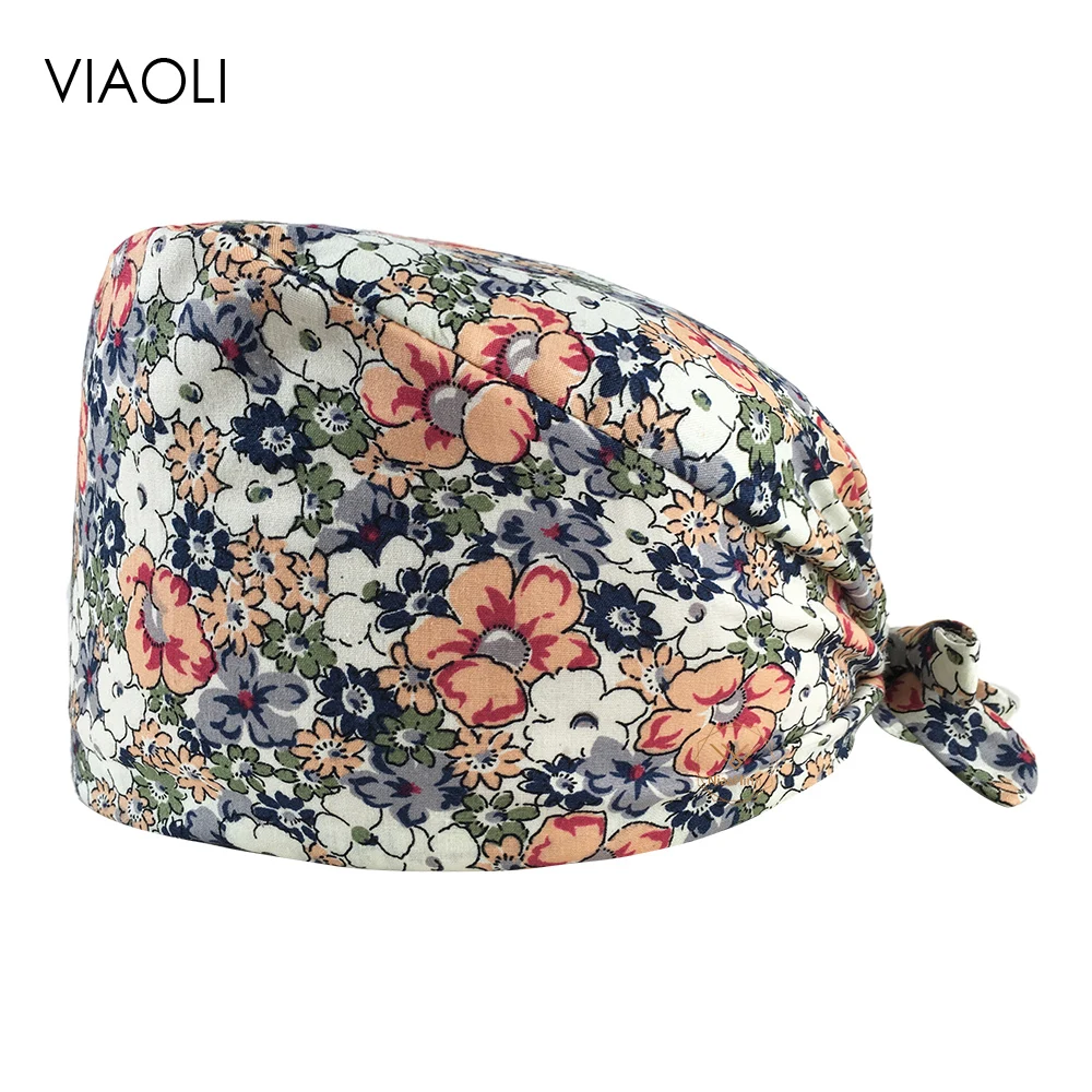 

Цветочный принт, обслуживание здоровья, рабочие шляпы, Регулируемый хлопок, уход за домашними животными, Рабочая кепка, аксессуары для косм...