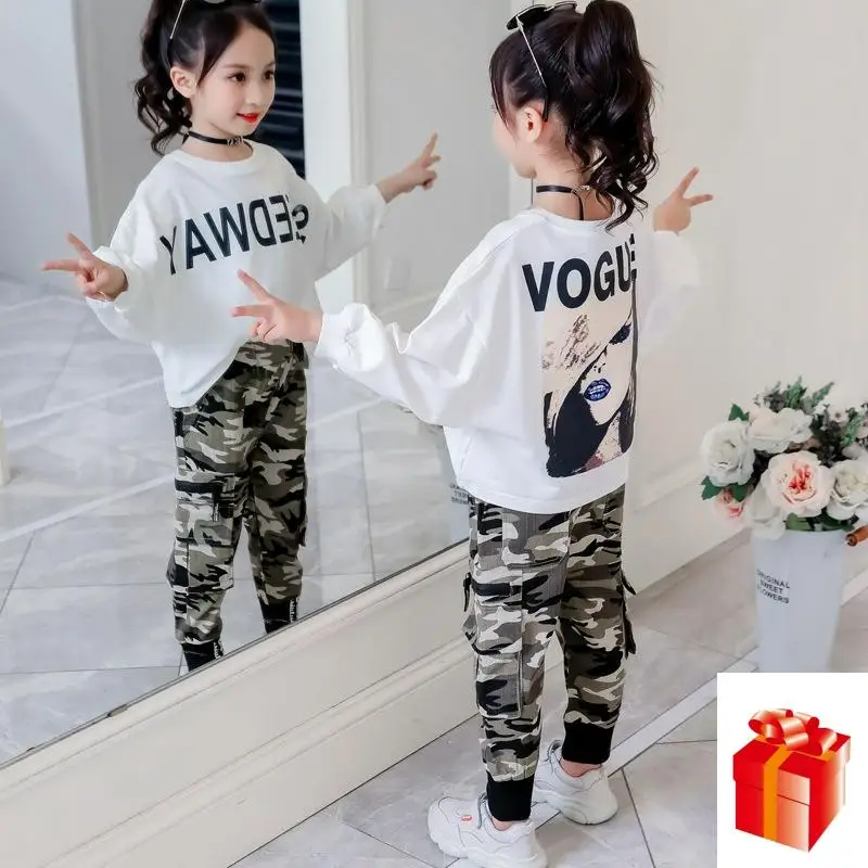 Roupas Infantis/весенне осенняя одежда Новинка 2021 года корейский Камуфляжный комплект