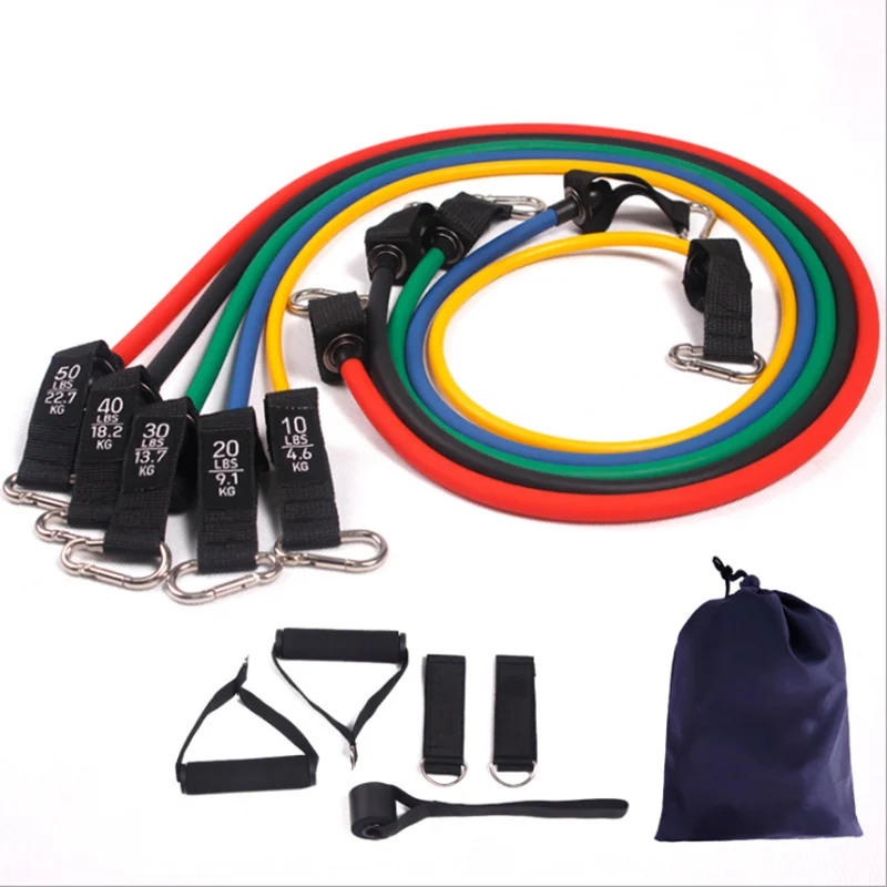 11 Pcs/set Latex Resistance Bands Mountaineering Hook Crossfit Training Exercise Yoga Tubes Pull Rope Workout Fitness Equipment |