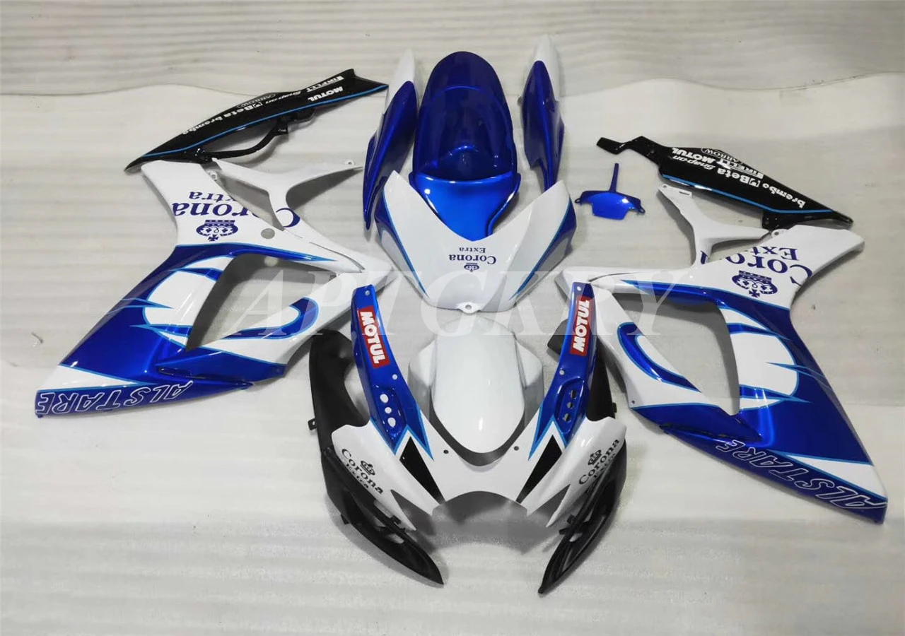 

Новинка из АБС-пластика для мотоцикла обтекатель комплект подходит для Suzuki GSXR600 GSXR750 K6 2006 2007 06 07 кузова Комплект сине-белые Прохладный