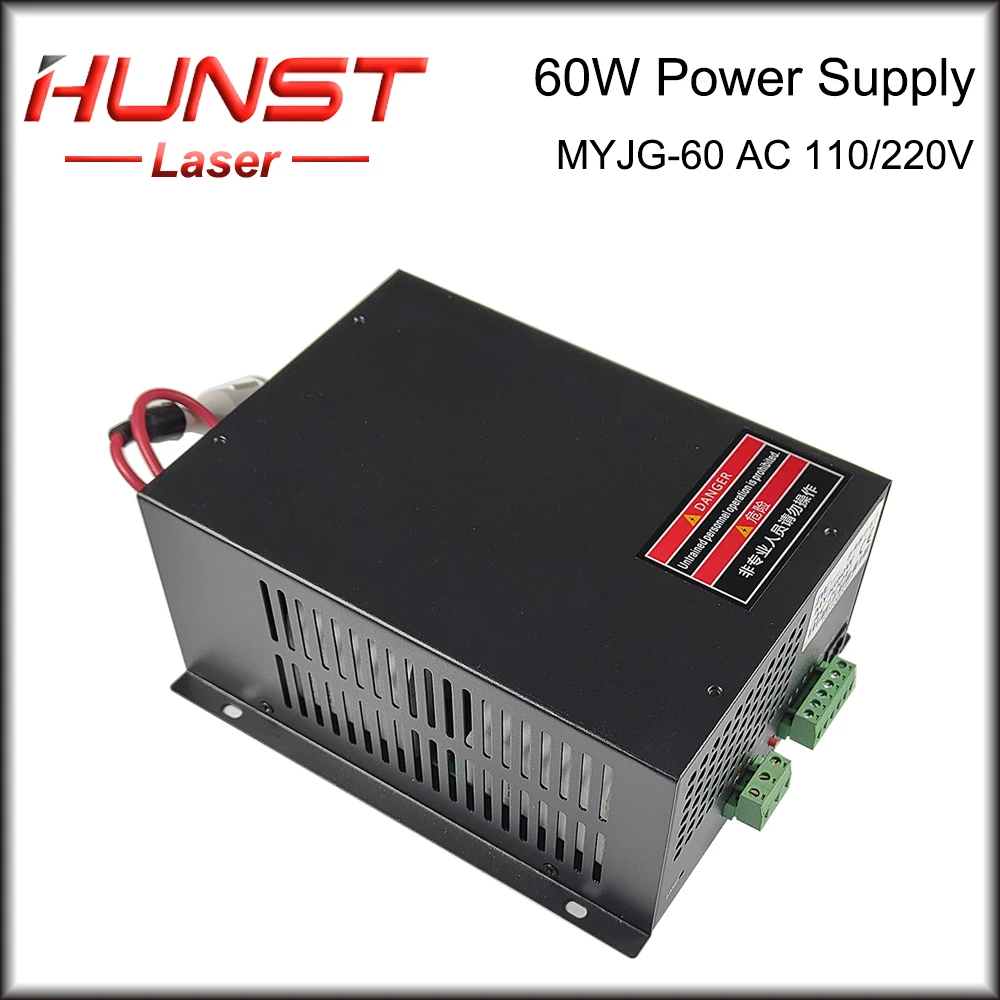 

Hunst MYJG 60W CO2 Laser Power Supply 110V/220V Laser Generator For CO2 Laser Engraving Cutting Machine 50~70w Laser Tube