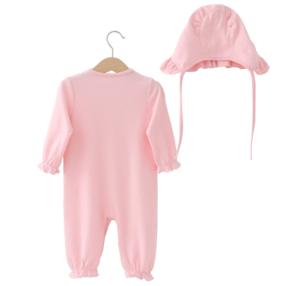 Детский хлопковый комбинезон с шапкой на весну и осень|Ромперы| |