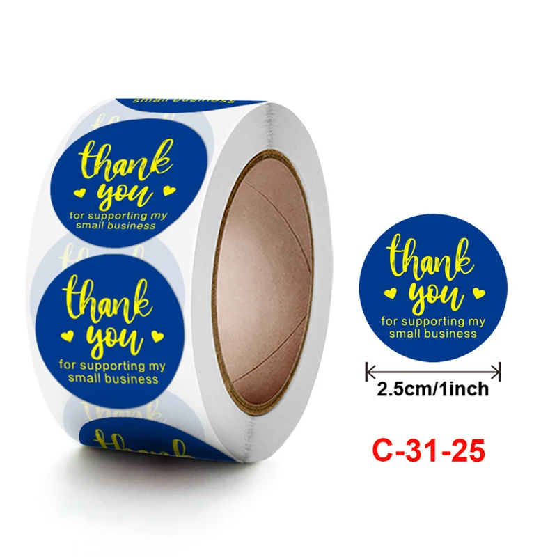 

1-1.5inch Bluy Stickers Thank You Wedding Etiquetas labels for Party Favors Decoration Envelope Seals Stationery Stickers