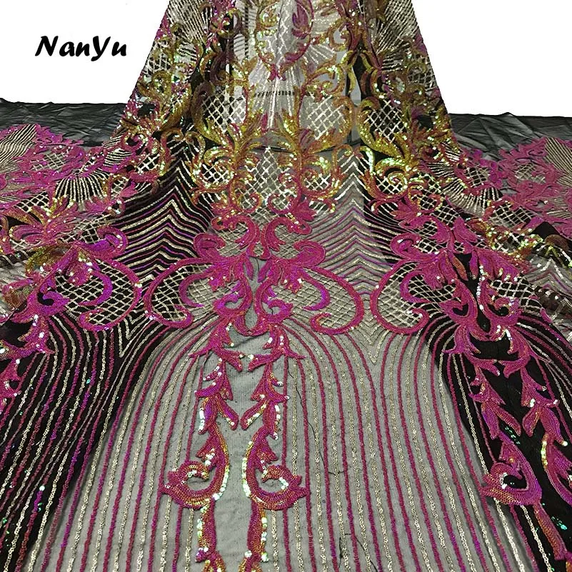 Горячая продажа африканская вышивка тюль кружевная ткань высокого качества