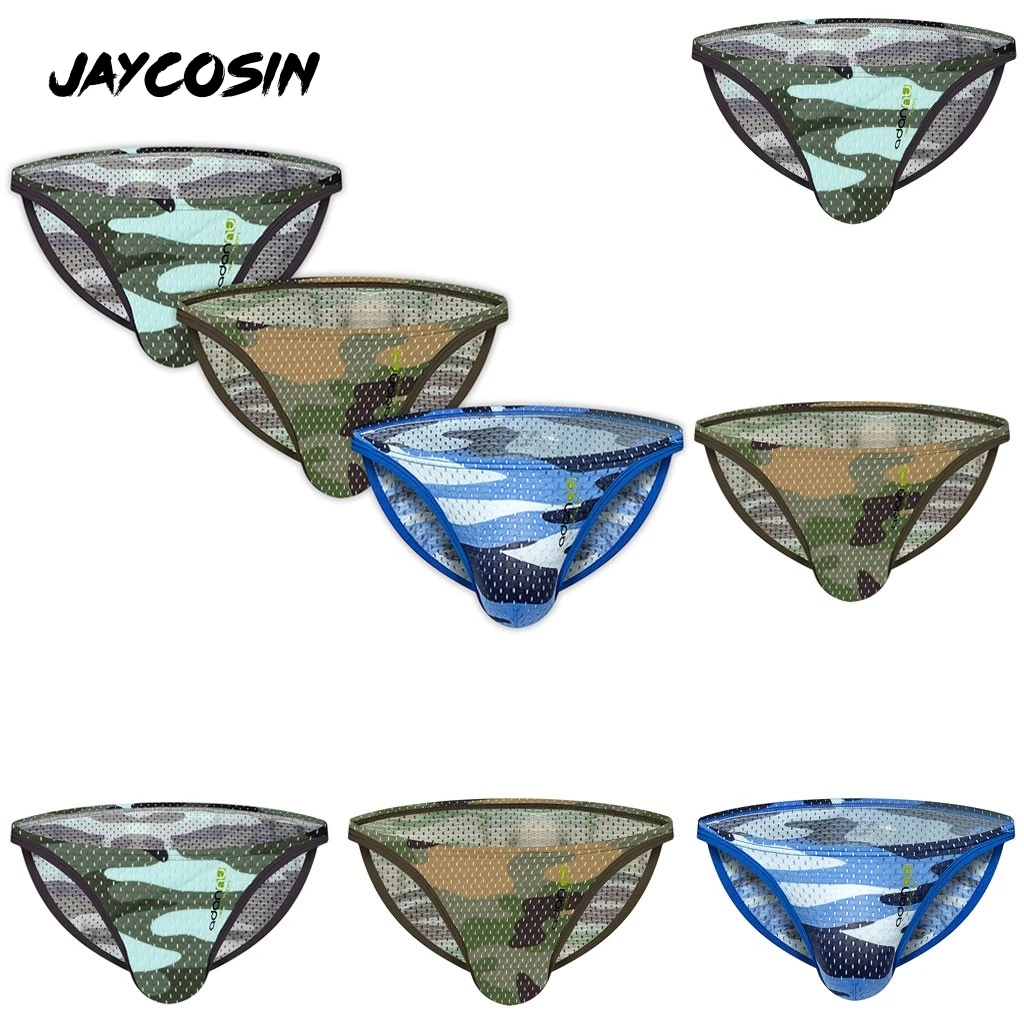 JAYCOSIN 2020 Mesh Men Sexy Jockstrap Camouflage Underwear Breathable moisture-proof Sunshine Man Hombre String Bokserki | Мужская