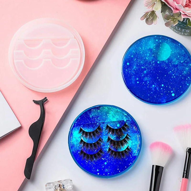 2 Sets Eyelashes Display Tray Resin Molds Cosmetic Care Container Mold Silicone | Дом и сад