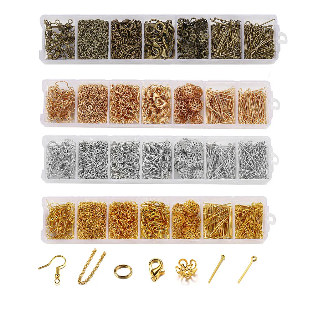 

1set Jewelry Making Kit DIY Earrings Materials Earring Hook Necklace Beads Caps Jewelry Making Supplies Sets