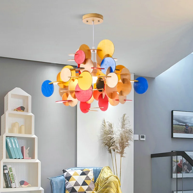 Потолочная люстра для детской комнаты в скандинавском стиле креативная цветная