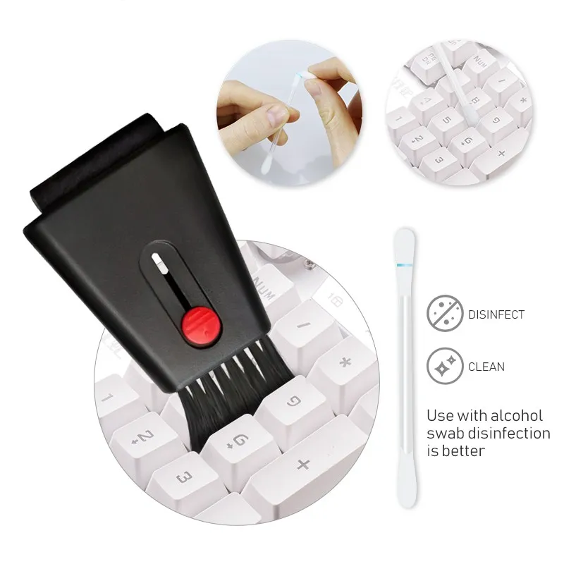 

Mini Computer Keyboard Cleaner Screen Clean Bursh and Cotton Swab Stick Cleaner Kit For Laptop Desktop Keyboard Duster