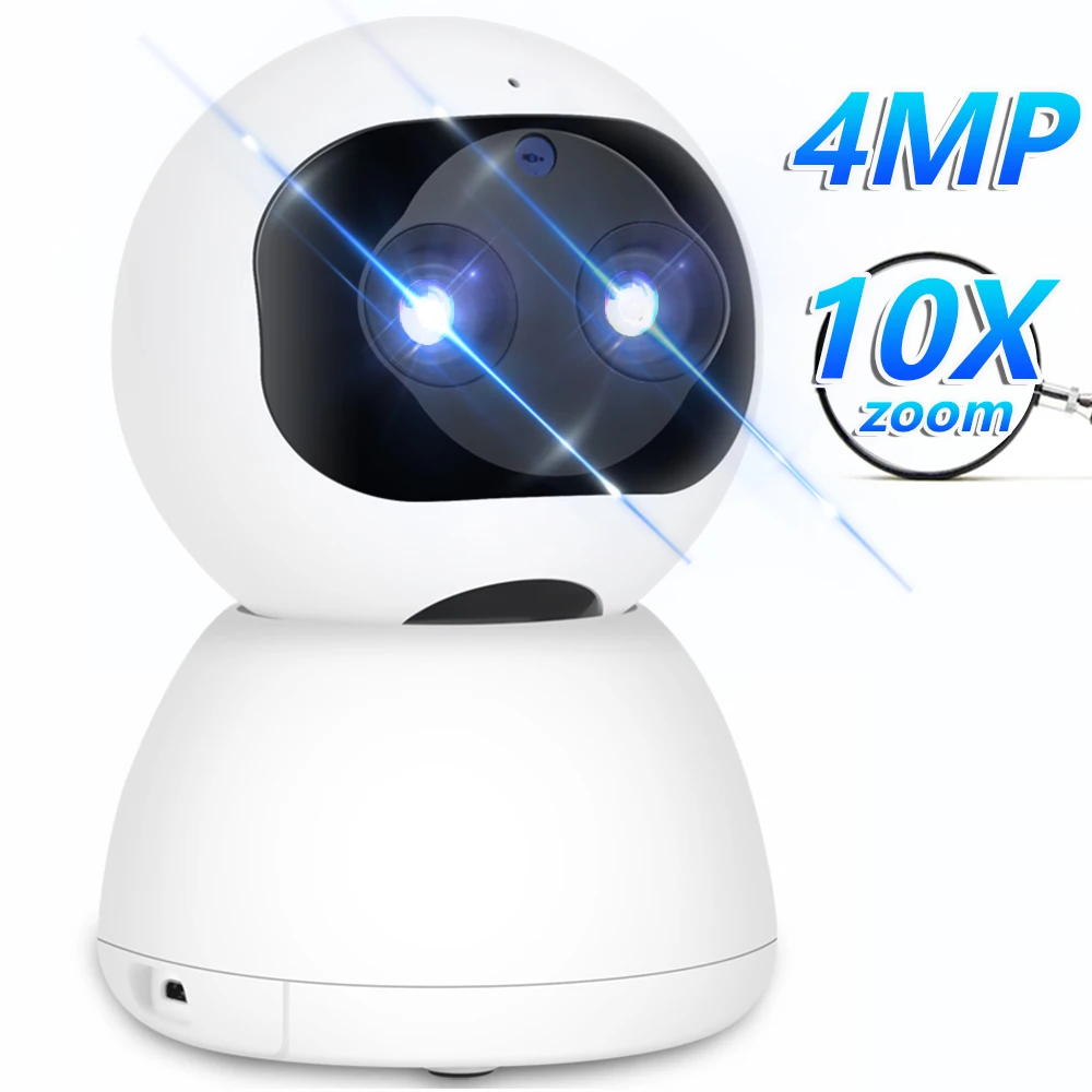 

Smart Security IP Camera 10x Digital Zoom 4MP HD PTZ Home WIFI Camera Auto Tracking Baby Monitor Starlight Night Vision Camera