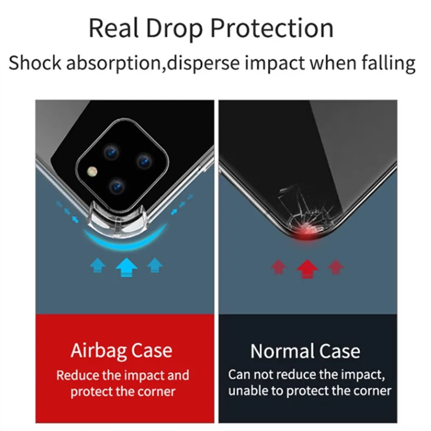 Ударопрочный прозрачный чехол из TPU для телефона ip 11 Pro XS Max SE 2 XR X 8 7 6 6S Plus ультра