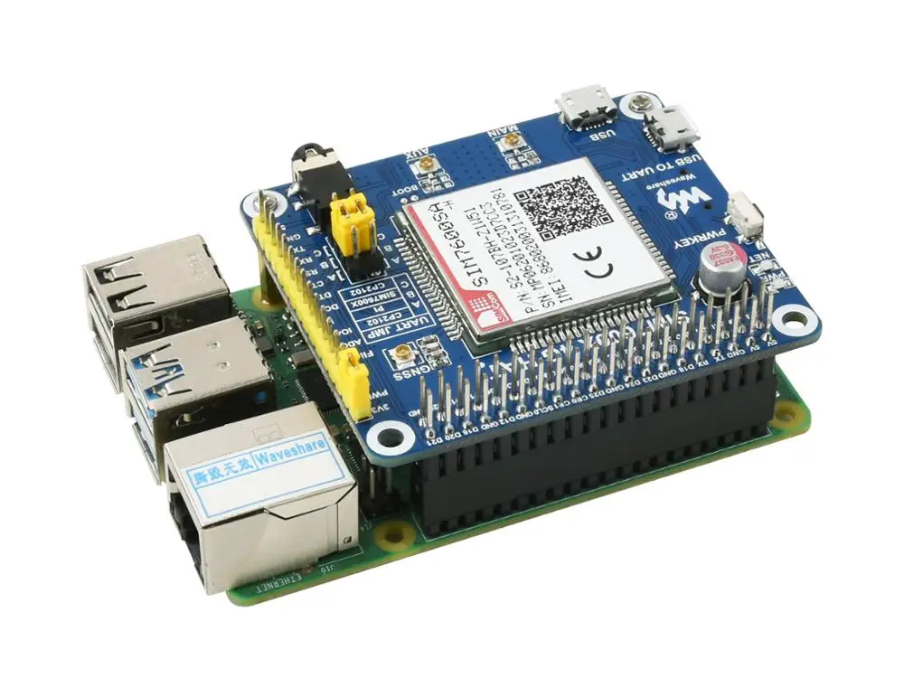 SIM7600SA H 4G шляпа для Raspberry Pi / 3G 2G GNSS Австралию Новую Зеландию и другие страны Тайвань