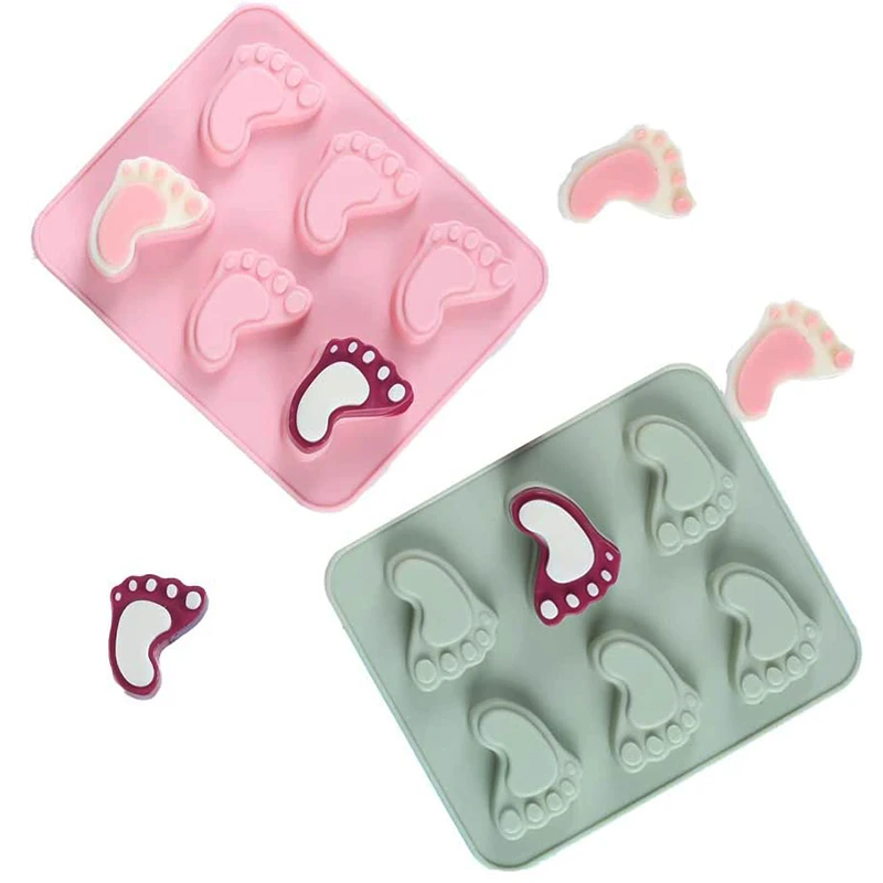 6 полостей детские ноги силиконовые формы для Baby Shower или вечеринки по случаю дня
