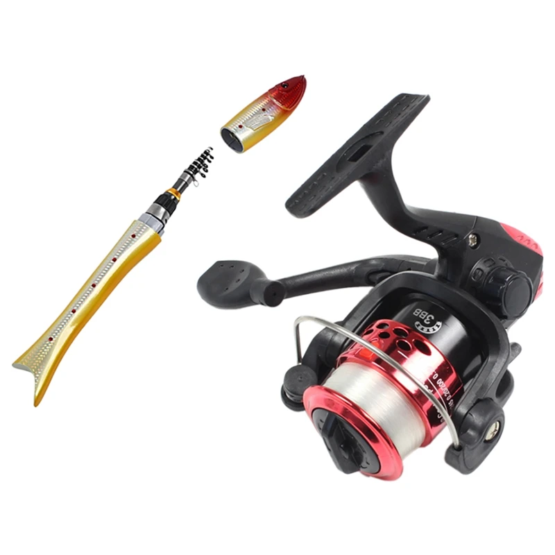 Рыболовная мини-удочка для подледной рыбалки и катушка с комплектом лески 50 м