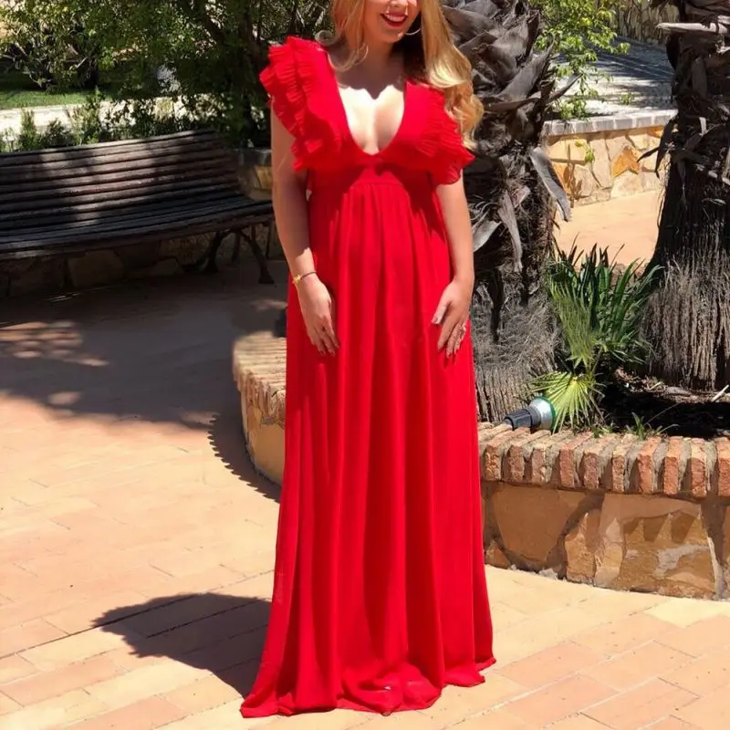 Женское платье с глубоким v образным вырезом MD винтажное пляжное пышными