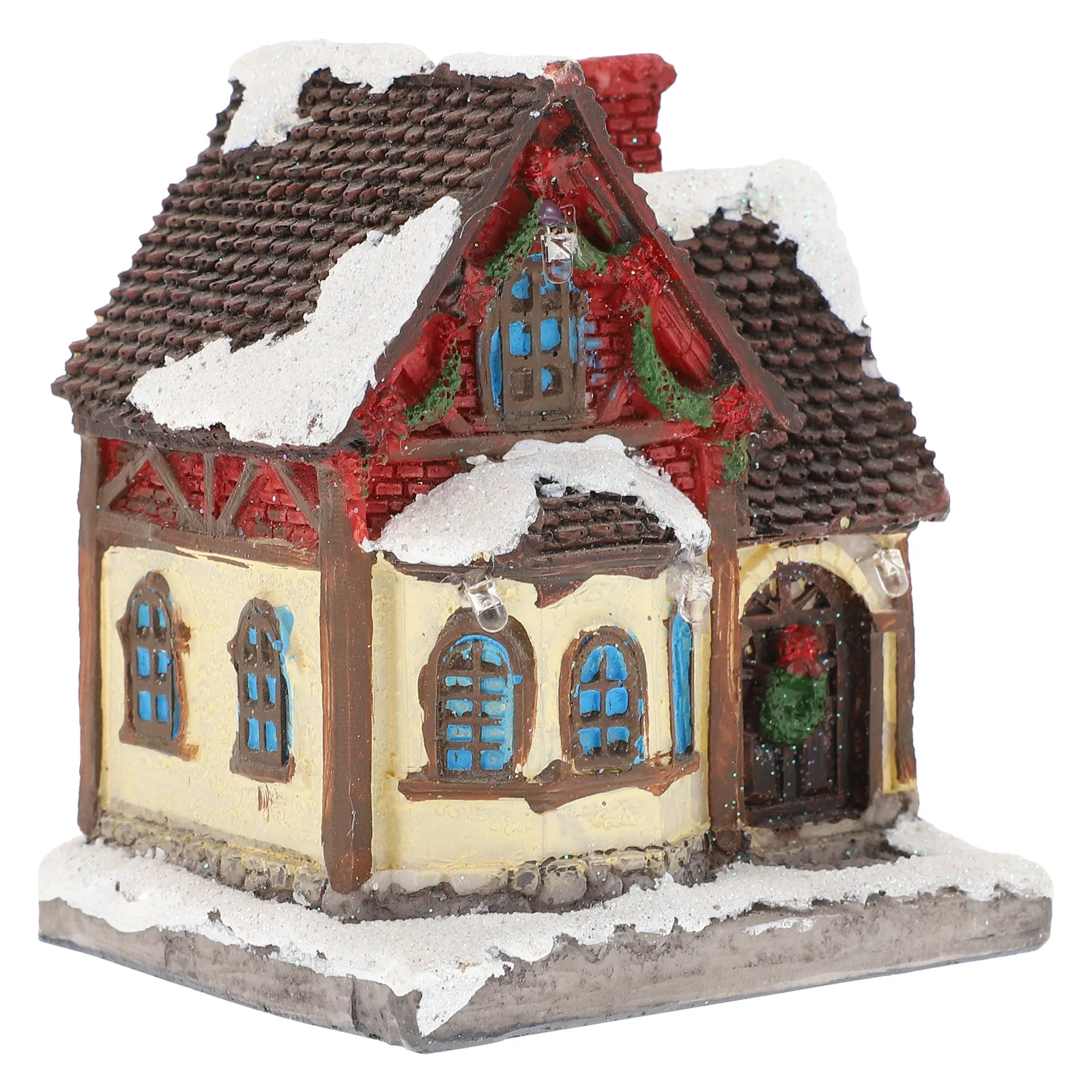 

1pc Desktop Decorative Mini House Xmas Design House Ornament Xmas Accessory