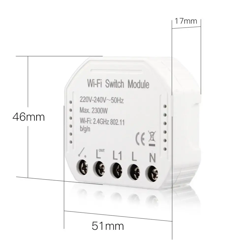 Умный Wifi настенный выключатель модуль DIY 1 банда 1/2 способ дистанционного управления умный переключатель Tuya Smart Works Alexa Echo Google Home