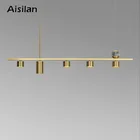 Светодиодная люстра Aisilan, Современная медная лампа для столовой, роскошный светильник в скандинавском стиле для дома, креативный точечный подвесной светильник люстра потолочная люстра на кухню люстра в детскую