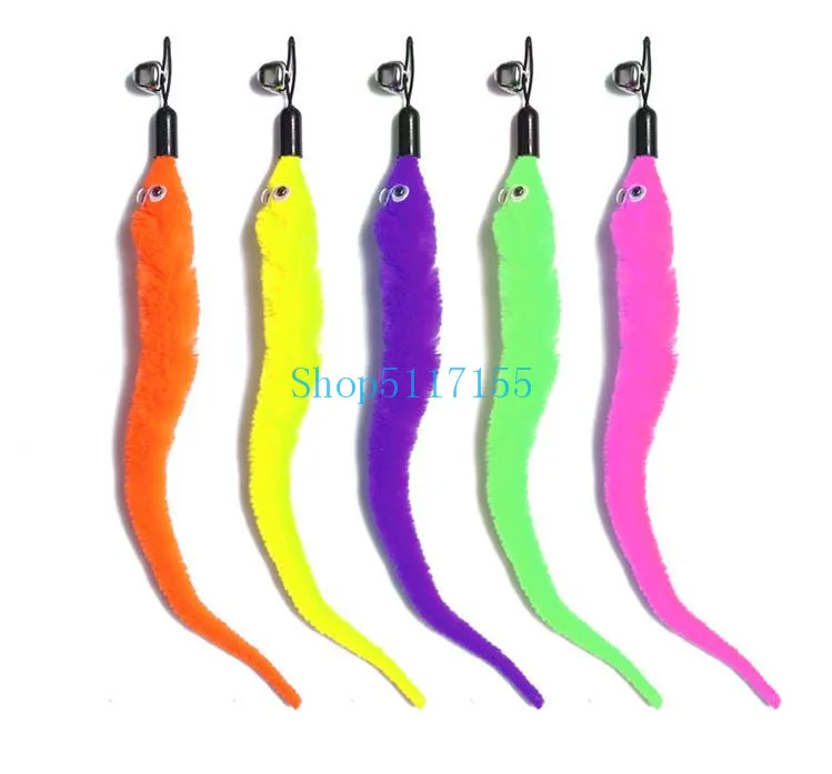 

500pcs Colorful Pet Kitten Cat Toys Teaser Replacement Refill Plush With Bell Cat Playing Stick Pet Products Random Color