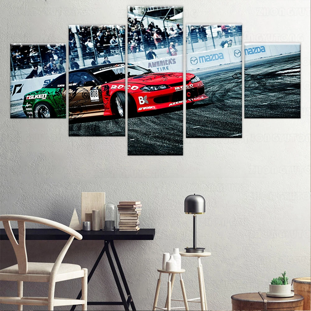 Плакаты из ткани для украшения стен в гостиную с изображением гоночного