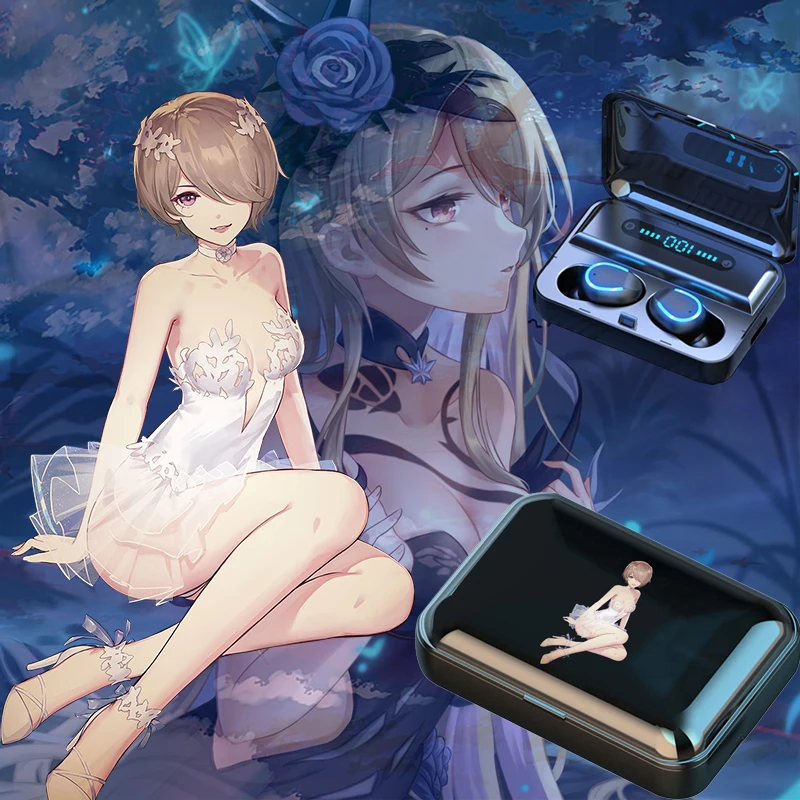 Игровые наушники Honkai Impact Bluetooth для Android беспроводные 5 0 зарядная коробка HD Аниме