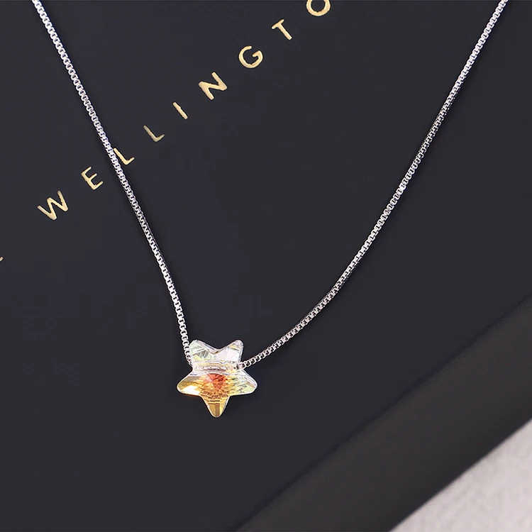Цепочка BeBella с кулоном в виде звезды ожерелье кристаллами Swarovski элементы для