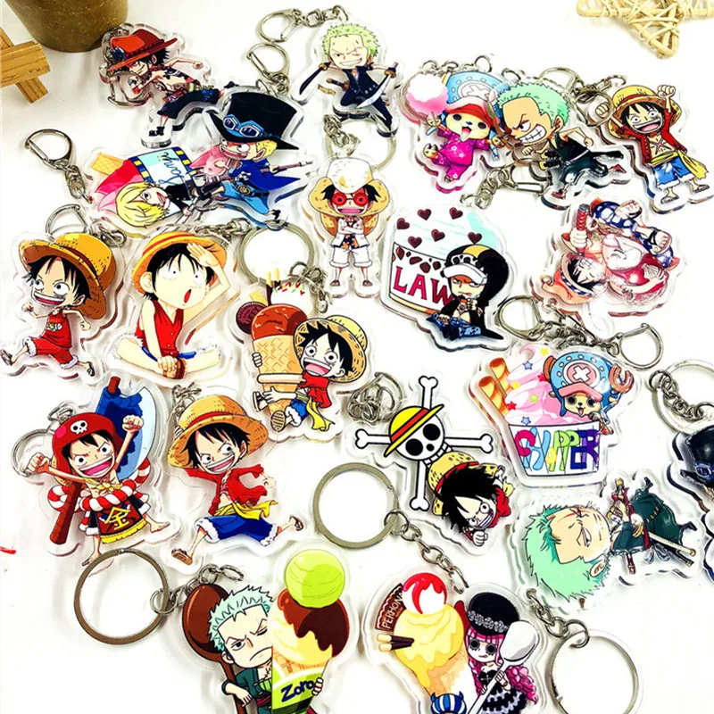 Цельный брелок для ключей в стиле аниме косплея модный с рисунком Луффи Зоро