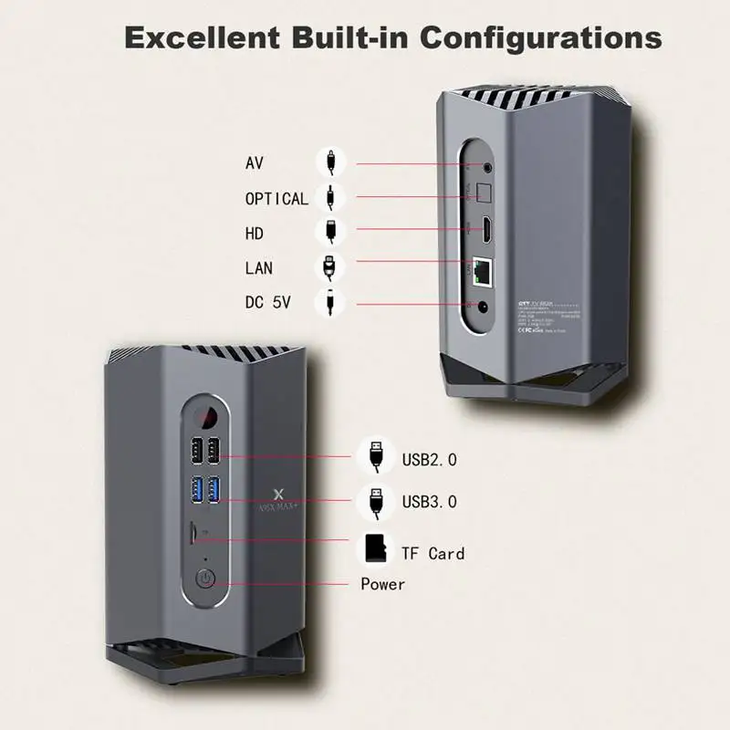 ТВ-приставка A95X Max Plus Android 9.0 Amlogic S922X 4 Гб RAM 64 ГБ ROM 5G Wi-Fi BT 2 с датчиком геймпадом bluetooth