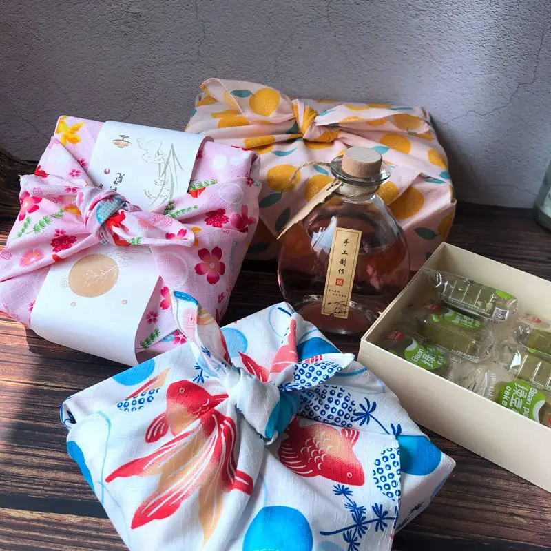 Хлопковый носовой платок Furoshiki в подарочной упаковке экологически чистый |