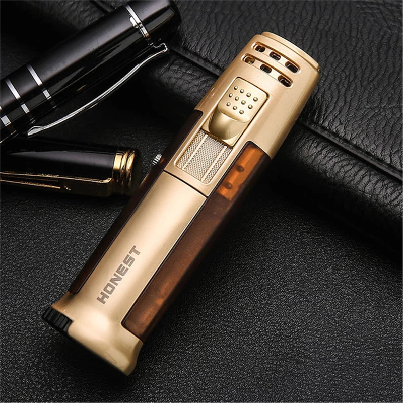 

HONEST Straight Spray Blue Flame Gas Lighters Pen Shape Windproof Cigar Lighter Cigarette Lighters Accessories Gadgets for Men