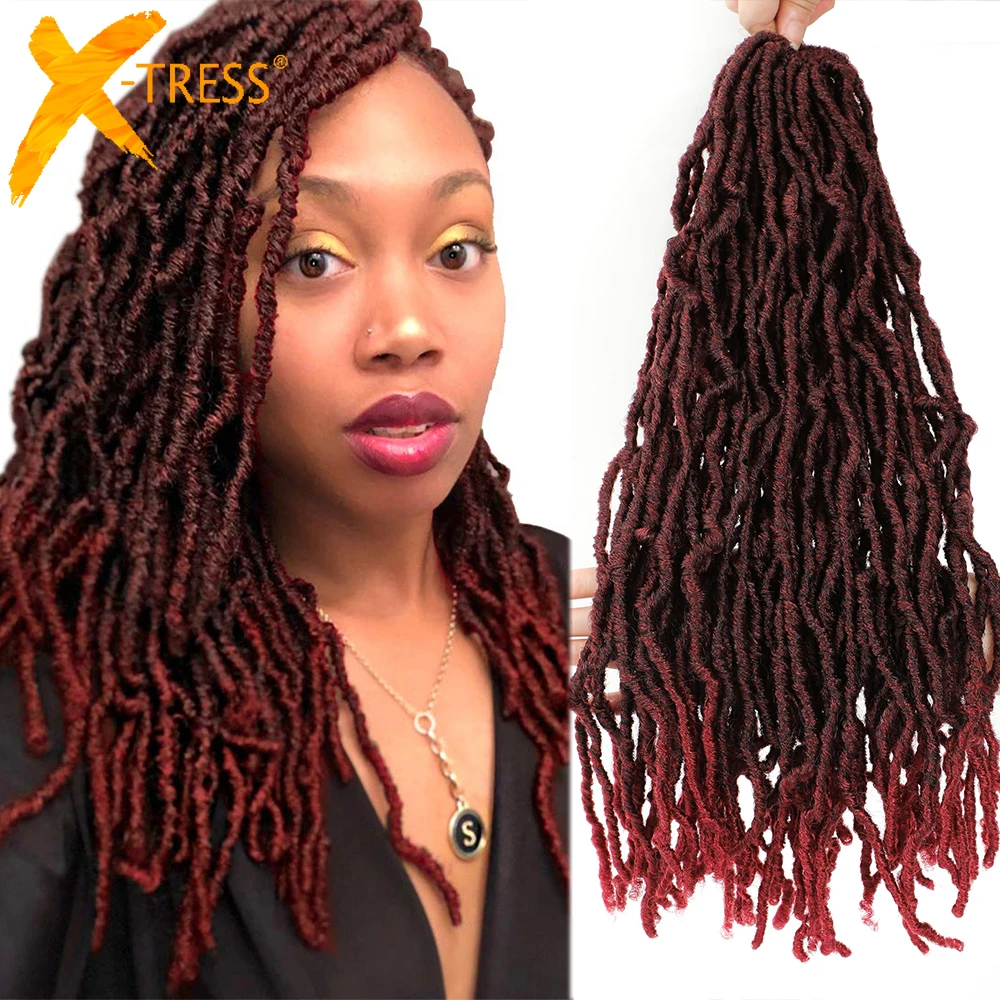 

X-TRESS Synthetic New Curly Faux Locs Long Soft Dreadlock Crochet Braiding Hair Extensions For Black Women Low Temperature Fiber