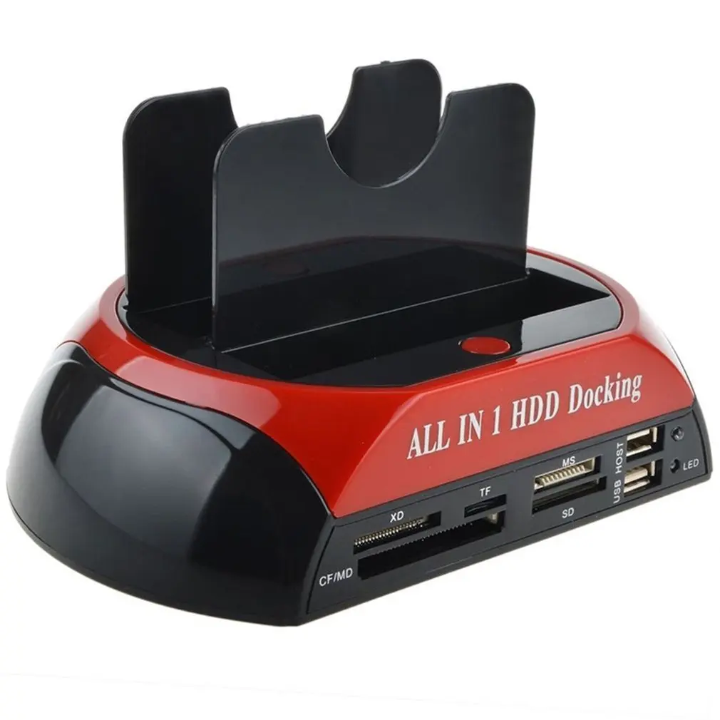 Многофункциональная док станция для HDD Dual USB 2 0 5/3 5 дюймов IDE SATA Внешний корпус