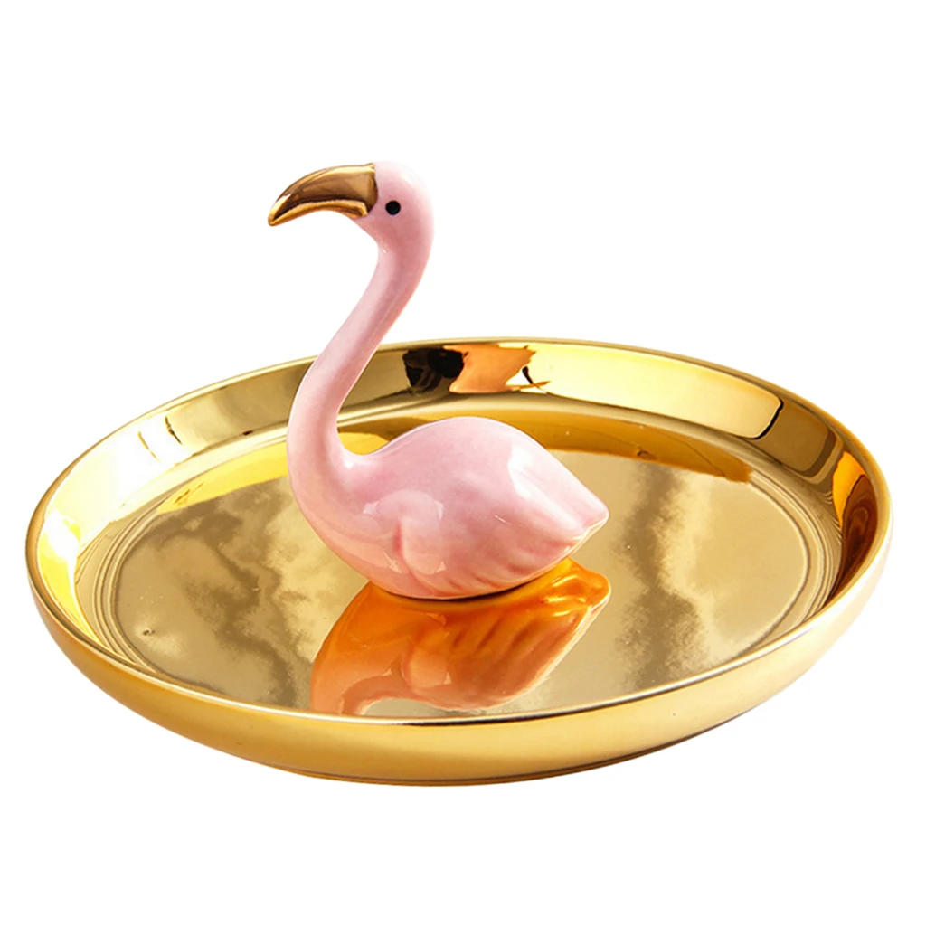 Керамические безделушки с фламинго держатель для ожерелья поднос хранения