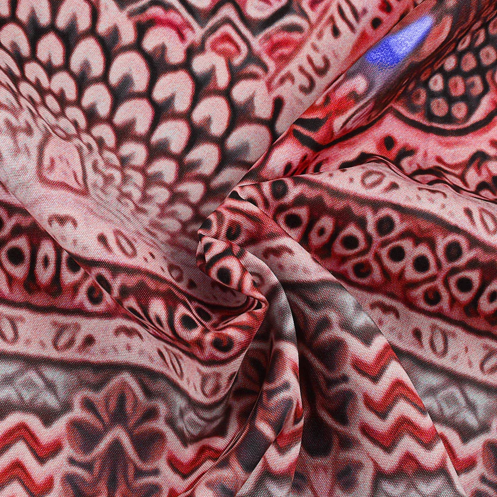 

Dress Summer Women New Fashion Autumn Vintage V-neck Beach Loose Printed Leisure Time On Vacation Long Sleeves Mini Dress