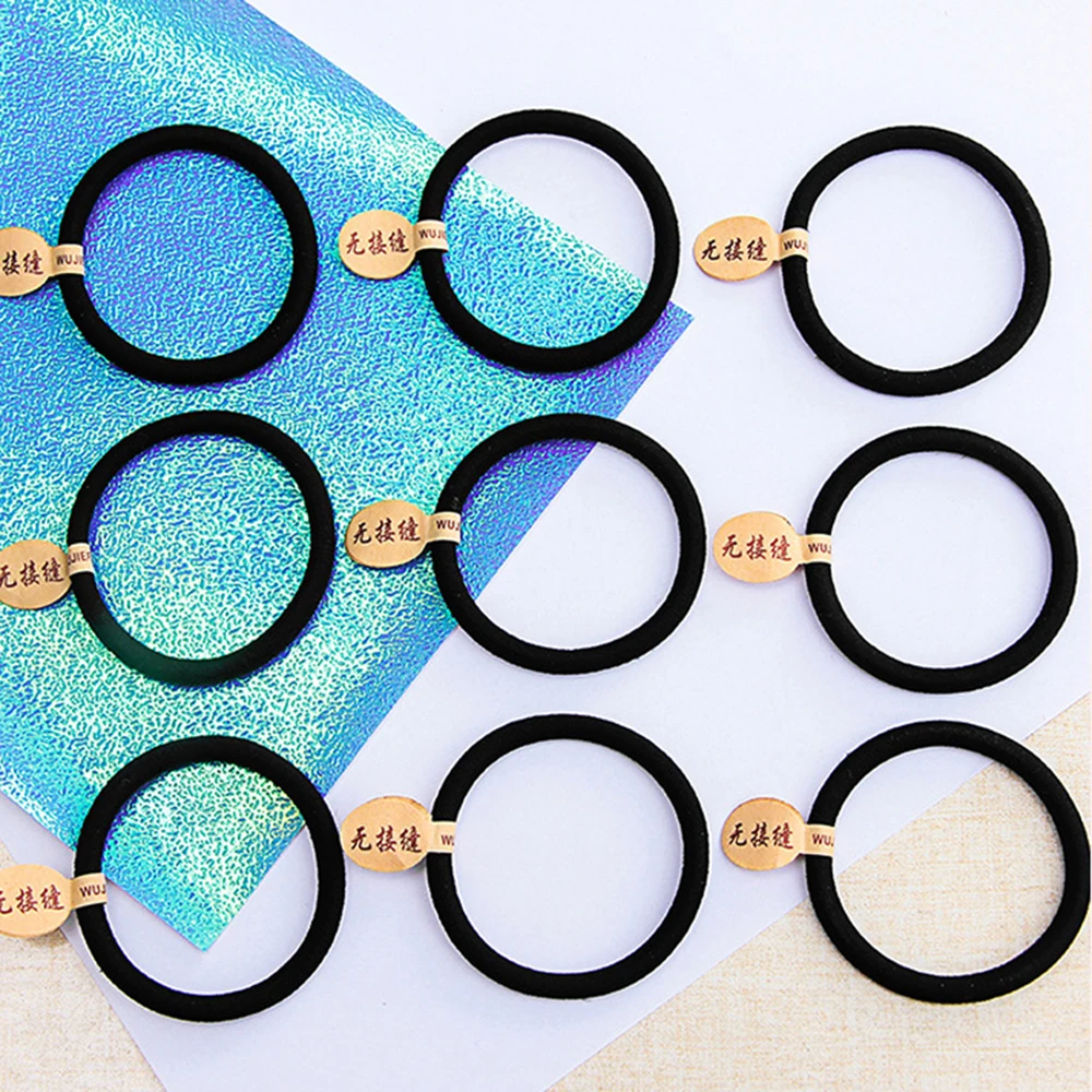 50Pcs Women Elastic Rubber Band Simple Black Hair Rope Ring Ponytail Holder Accessories gumki do wlosow |