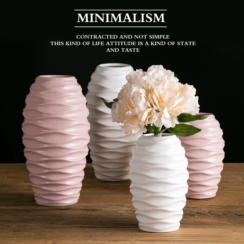 

Ceramic vase Nordic modern minimalist white pink decoration flower arrangement home home decoration accessories modern