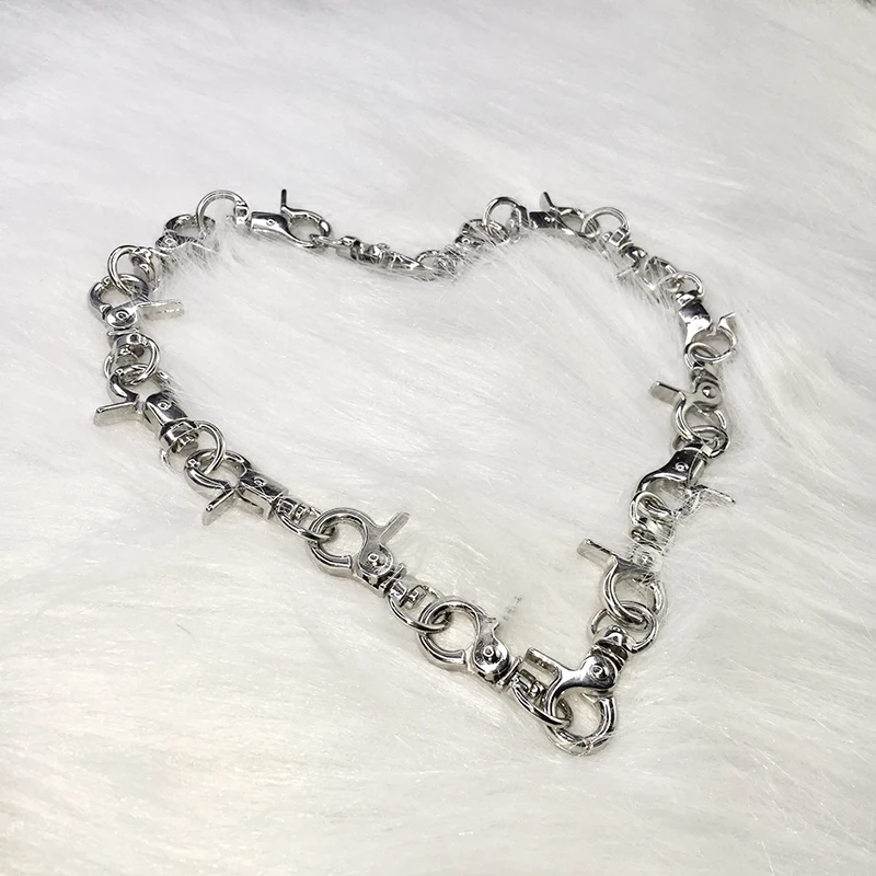 Серебряное ожерелье ручной работы с цепочкой для женщин, панк, готика, для мужчин, сверхмощный чокер, металлический воротник, унисекс, Кадена, ювелирные изделия, подарки