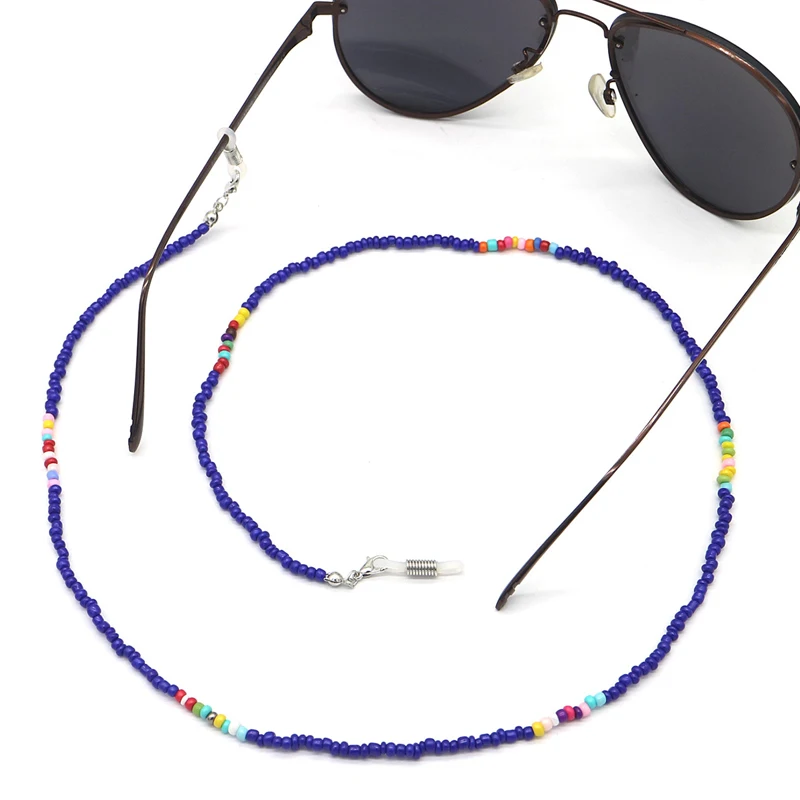 Темно-синие цветные акриловые бусины цепочка для очков цепочки шнур чтения