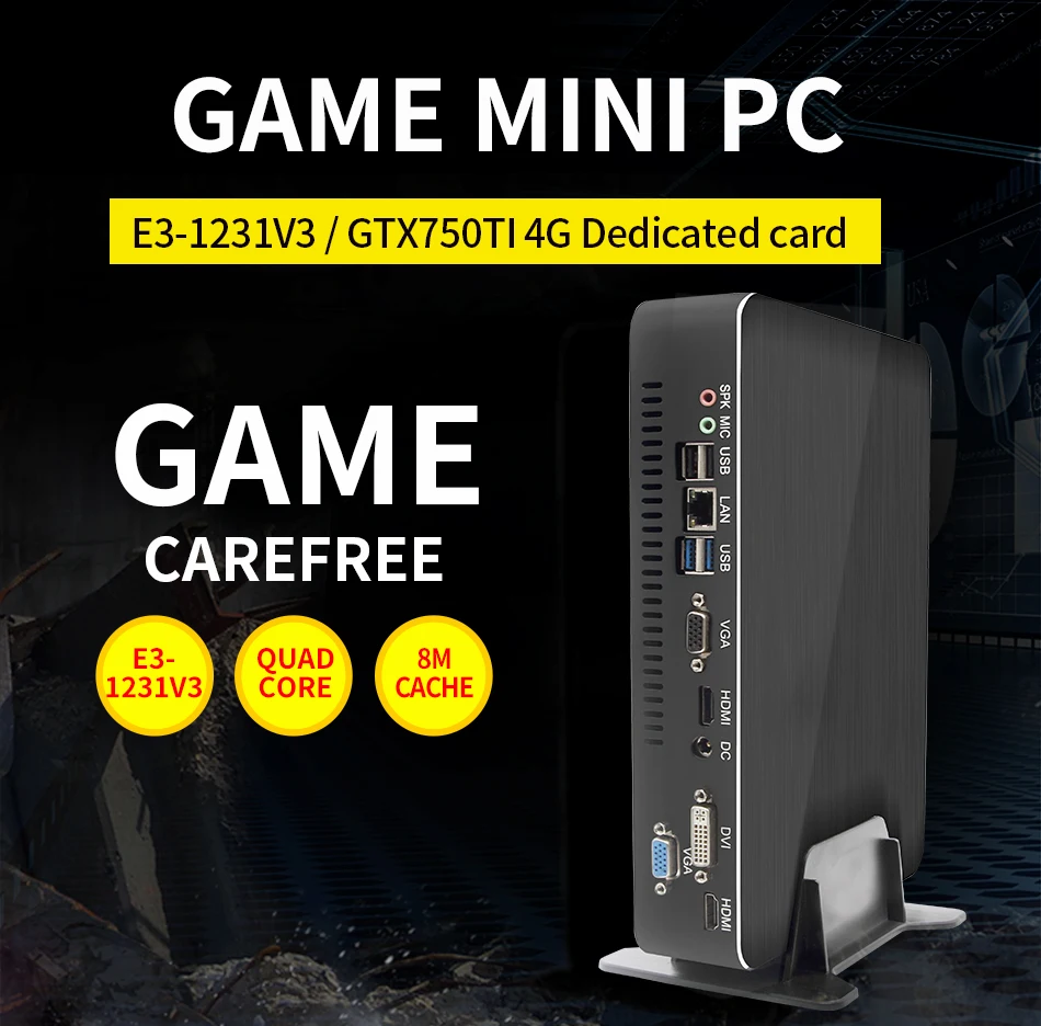

Hot Dedicated card Gaming PC Xeon E3-1231V3 GTX750Ti Desktop Intel Core i3 9100F i5 9400F Nvidia GTX1050Ti HDMI2.0 DP DVI Nettop